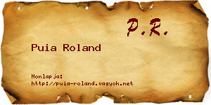Puia Roland névjegykártya